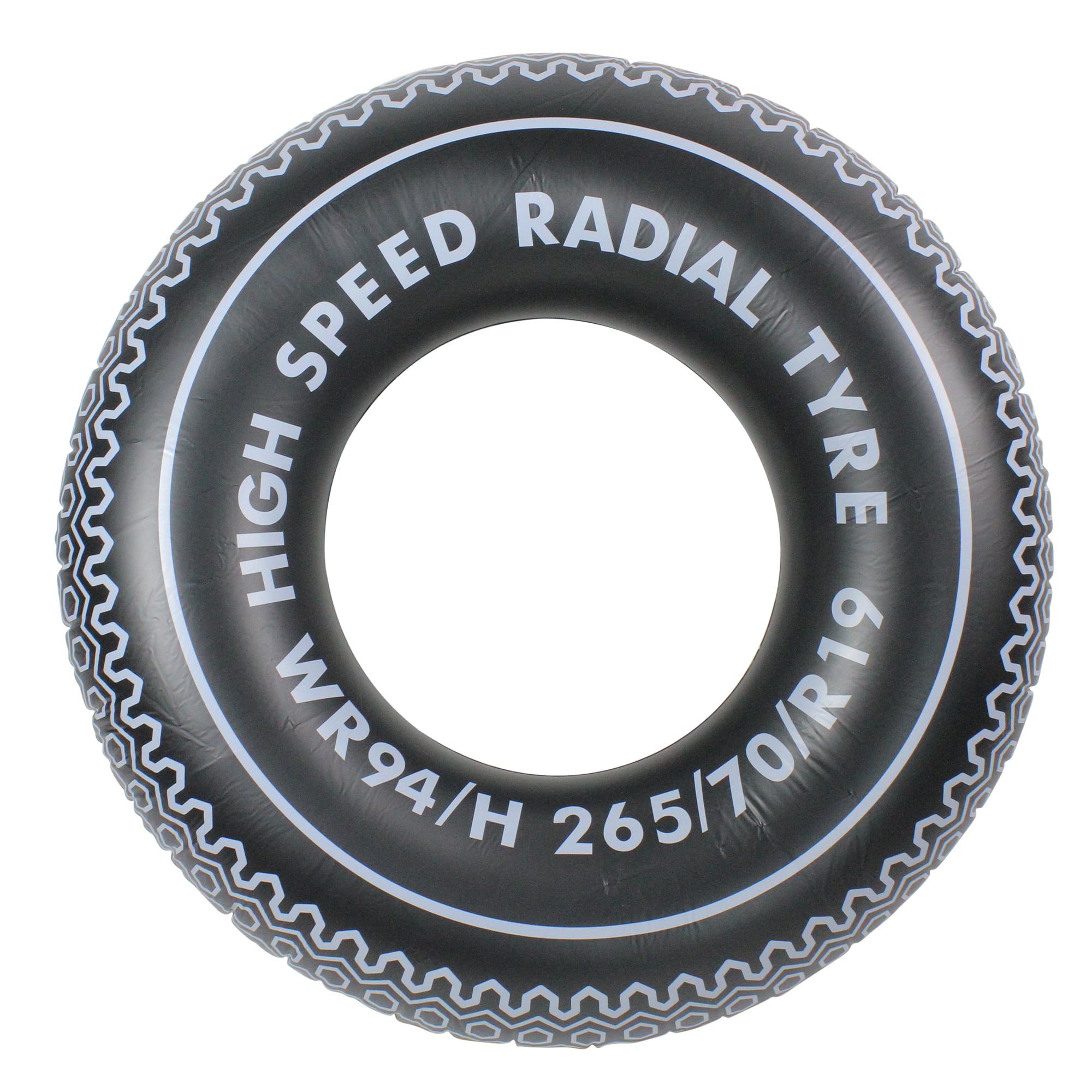 35" Black & White Radial Tire Inflatable Pool Inner Tube Float